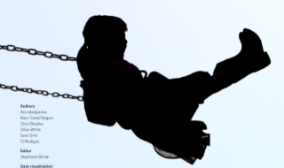 silhouette of a boy on a swing